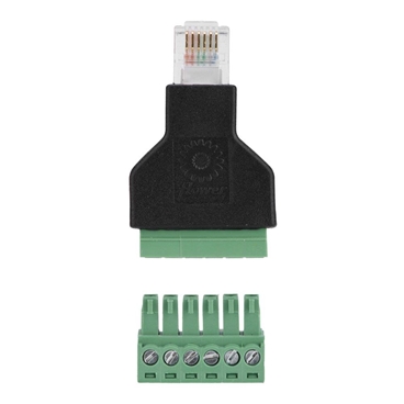 Ethernet RJ12 6P6C Male to Screw Terminal 6 Pin Splitter with Shield Terminal Plug CCTV Adapter Connector