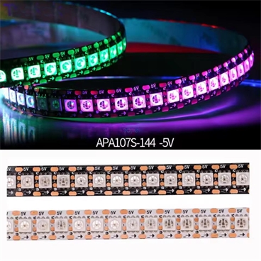 DC5V HD107S 144leds individually led pixel strip Black or White PCB [IP20, 1Meter]